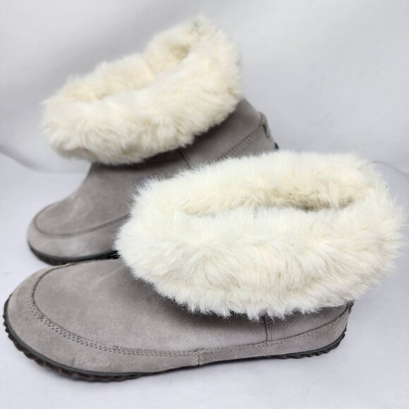 Sorel Womens size 11 Out N About Gray Suede Shearling Ankle Booties NEW - Picture 5 of 10
